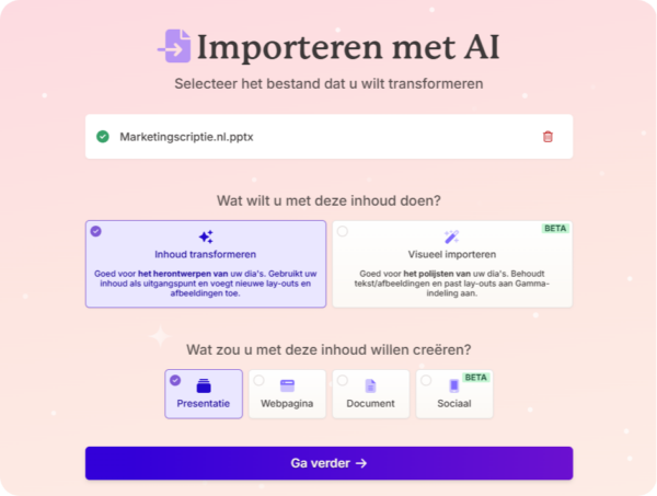 PowerPoint-presentatie met AI maken? Gebruik Gamma