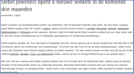 Opening winkel